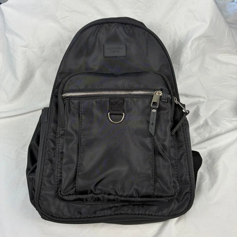 Eastsport Limited Black Nylon Backpack Minimalist Commuter School Bag 15in
